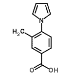 structure of CAS# 593272-74-3, 3-Methyl-4-(1H-Pyrrol-1-Yl)Benzoic Acid;3-methyl-4-(1H-pyrrol-1-yl)benzoic acid;3-Methyl-4-pyrrol-1-yl-benzoic acid;3-Methyl-4-pyrrol-1-yl-benzoicacid