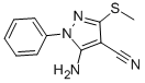 structure of CAS# 59334-11-1, 5-Amino-3-(Methylthio)-1-Phenyl-1H-Pyrazole-4-Carbonitrile;5-Amino-3-Methylsulfanyl-1-Phenyl-Pyrazole-4-Carbonitrile;5-Amino-3-(Methylthio)-1-Phenyl-4-Pyrazolecarbonitrile;5-Amino-3-(Methylthio)-1-Phenyl-Pyrazole-4-Carbonitrile
