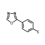 structure of CAS# 595567-05-8, 2-(4-Fluorophenyl)-1,3,4-Oxadiazole;2-(4-Fluoro-phenyl)-[1,3,4]oxadiazole;2-(4-fluorophenyl)-1,3,4-oxadiazole