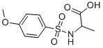structure of CAS# 59724-73-1, 2-(4-Methoxy-Benzenesulfonylamino)-Propionic Acid;2-([(4-METHOXYPHENYL)SULFONYL]AMINO)PROPANOIC ACID;2-(4-METHOXY-BENZENESULFONYLAMINO)-PROPIONIC ACID