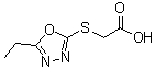structure of CAS# 597545-23-8, [(5-Ethyl-1,3,4-Oxadiazol-2-Yl)Sulfanyl]Acetic Acid;(5-Ethyl-[1,3,4]oxadiazol-2-ylsulfanyl)-acetic acid;[(5-ethyl-1,3,4-oxadiazol-2-yl)thio]acetic acid;BAS 05494816