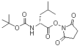 structure of CAS# 60111-76-4, 2,5-Dioxo-1-Pyrrolidinyl N-{[(2-Methyl-2-Propanyl)Oxy]Carbonyl}-D-Leucinate;BOC-D-LEU-OSU
