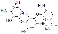 CAS#: 60352-78-5， (+)-4-O-(2,6-Diamino-2,3,4,6,7-Pentadeoxy-alpha-D-Ribo-Heptopyranosyl)-6-O-(3-Amino-4-C-Methyl-3-Deoxy-beta-L-Arabino-Pentopyranosyl)-2-Deoxy-D-Streptamine