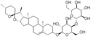CAS#: 60454-77-5， [(25R)-Spirost-5-En-3beta-Yl]4-O-beta-D-Glucopyranosyl-beta-D-Galactopyranoside