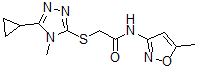 CAS#: 604772-31-8， 2-[(5-Cyclopropyl-4-Methyl-4H-1,2,4-Triazol-3-Yl)Thio]-N-(5-Methyl-3-Isoxazolyl)-Acetamide