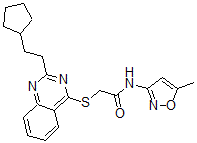 CAS#: 604795-07-5， 2-[[2-(2-Cyclopentylethyl)-4-Quinazolinyl]Thio]-N-(5-Methyl-3-Isoxazolyl)-Acetamide