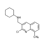 结构式 CAS# 606095-54-9, N-[(2-氯-8-甲基-3-喹啉基)甲基]环己胺
