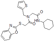 CAS#: 606098-38-8， 2-(2-Benzoxazolylthio)-N-[2-(Cyclohexylamino)-2-Oxoethyl]-N-(2-Thienylmethyl)-Acetamide