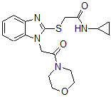 CAS#: 606110-67-2， N-Cyclopropyl-2-[[1-[2-(4-Morpholinyl)-2-Oxoethyl]-1H-Benzo[d]Imidazol-2-Yl]Thio]-Acetamide
