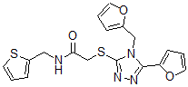 CAS#: 606111-82-4， 2-[[5-(Furan-2-Yl)-4-(Furan-2-Ylmethyl)-4H-1,2,4-Triazol-3-Yl]Thio]-N-(2-Thienylmethyl)-Acetamide
