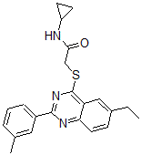 CAS#: 606131-74-2， N-Cyclopropyl-2-[[6-Ethyl-2-(3-Methylphenyl)-4-Quinazolinyl]Thio]-Acetamide
