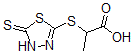 结构式 CAS# 60725-23-7, 2-[(4,5-二氢-5-硫代-1,3,4-噻二唑-2-基)硫代]-丙酸
