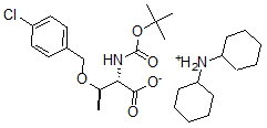 结构式 CAS# 60803-72-7, 叔丁氧羰基-O-4-氯苄基-L-苏氨酸二环己基铵盐
