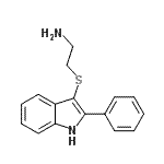 structure of CAS# 61021-64-5, 2-[(2-Phenyl-1H-Indol-3-Yl)Sulfanyl]Ethanamine;2-(2-Phenyl-1H-indol-3-ylsulfanyl)-ethylamine;2-[(2-phenyl-1H-indol-3-yl)thio]ethanamine