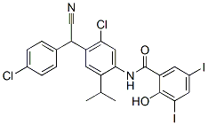 CAS#: 61438-63-9， N-[5-Chloro-4-[(4-Chlorophenyl)Cyanomethyl]-2-(Isopropyl)Phenyl]-2-Hydroxy-3,5-Diiodobenzamide