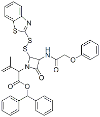 CAS#: 61585-90-8， Benzhydryl 2-(Benzothiazol-2-Yldithio)-alpha-(Isopropenyl)-4-Oxo-3-[(Phenoxyacetyl)Amino]Azetidine-1-Acetate