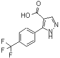 结构式 CAS# 618383-45-2, 5-[4-(三氟甲基)苯基]-1H-吡唑-4-羧酸