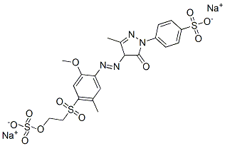 CAS#: 62121-75-9， 4-[4,5-Dihydro-4-[[2-Methoxy-5-Methyl-4-[[2-(Sulphooxy)Ethyl]Sulphonyl]Phenyl]Azo]-3-Methyl-5-Oxo-1H-Pyrazol-1-Yl]Benzenesulphonic Acid, Sodium Salt