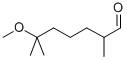 structure of CAS# 62439-41-2, 6-Methoxy-2,6-dimethylheptan-1-al;6-Methoxy-2,6-Dimethyl-Heptanal;6-Methoxy-2,6-Dimethyl-Enanthaldehyde