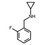 structure of CAS# 625435-02-1, N-(2-Fluorobenzyl)cyclopropanamine;Cyclopropyl-(2-fluoro-benzyl)-amine;cyclopropyl[(2-fluorophenyl)methyl]amine;N-(2-Fluorobenzyl)cyclopropylamine