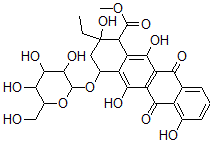 CAS#: 62720-19-8， 4-O-(Glucopyranosyl)-epsilon-Rhodomycinone