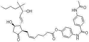 structure of CAS# 62873-55-6, 11,15-Dihydroxy-16,16-Dimethyl-9-Oxo-(5Z,11A,13E,15R)-Prosta-5,13-Dien-1-Oicacid 4-[[4-(Acetylamino)Benzoyl]Amino]Phenyl Ester;[4-[(4-Acetamidobenzoyl)Amino]Phenyl] (Z)-7-[(1R,2R,3R)-3-Hydroxy-2-[(E,3R)-3-Hydroxy-4,4-Dimethyl-Oct-1-Enyl]-5-Oxo-Cyclopentyl]Hept-5-Enoate;(Z)-7-[(1R,2R,3R)-3-Hydroxy-2-[(E,3R)-3-Hydroxy-4,4-Dimethyloct-1-Enyl]-5-Oxocyclopentyl]Hept-5-Enoic Acid [4-[[(4-Acetamidophenyl)-Oxomethyl]Amino]Phenyl] Ester;(Z)-7-[(1R,2R,3R)-3-Hydroxy-2-[(E,3R)-3-Hydroxy-4,4-Dimethyl-Oct-1-Enyl]-5-Keto-Cyclopentyl]Hept-5-Enoic Acid [4-[(4-Acetamidobenzoyl)Amino]Phenyl] Ester