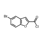 structure of CAS# 62878-96-0, 5-Bromo-1-Benzofuran-2-Carbonyl Chloride;5-Bromo-1-benzofuran-2-carbonyl chloride;5-BROMOBENZO[B]FURAN-2-CARBONYLCHLORIDE;ZINC04277335