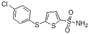 结构式 CAS# 63031-81-2, 5-[(4-氯苯基)硫代]-2-噻吩磺酰胺