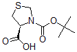 结构式 CAS# 63091-82-7, (4S)-3,4-噻唑烷二羧酸 3-叔丁酯