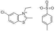 structure of CAS# 63149-16-6, 5-Chloro-3-Ethyl-2-Methylbenzothiazolium p-Toluenesulfonate;5-Chloro-3-Ethyl-2-Methylbenzothiazolium P-Toluenesulphonate;Benzothiazolium, 5-Chloro-3-Ethyl-2-Methyl-, Salt With 4-Methylbenzenesulfonic Acid (1:1)