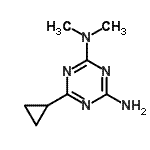 结构式 CAS# 634165-96-1, 6-环丙基-N,N-二甲基-1,3,5-三嗪-2,4-二胺
