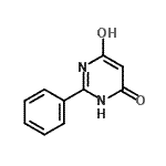 structure of CAS# 63447-35-8, 6-Hydroxy-2-Phenyl-4(3H)-Pyrimidinone;2-Phenyl-4,6-pyrimidinediol;2-Phenyl-4,6-pyrimidinediol #;2-Phenyl-pyrimidine-4,6-diol