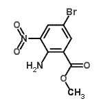 结构式 CAS# 636581-61-8, 甲基2-氨基-5-溴-3-硝基苯甲酸酯