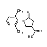 结构式 CAS# 63674-48-6, 1-(2,6-二甲基苯基)-5-氧代-3-吡咯烷羧酸