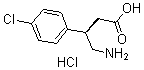 结构式 CAS# 63701-55-3, (betaR)-beta-(氨基甲基)-4-氯-苯丙酸盐酸盐(1:1)