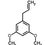 structure of CAS# 64118-89-4, 1-Allyl-3,5-dimethoxybenzene;3-(3,5-Dimethoxyphenyl)-1-propene;MFCD09801195