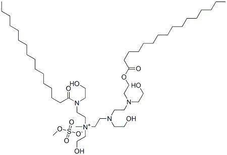CAS#: 64346-65-2， N-(2-Hydroxyethyl)-N-[2-[(2-Hydroxyethyl)[2-[(2-Hydroxyethyl)[2-[(1-Oxohexadecyl)Oxy]Ethyl]Amino]Ethyl]Amino]Ethyl]-2-[(2-Hydroxyethyl)(1-Oxohexadecyl)Amino]-N-Methyl-Ethanaminium Methyl Sulfate (Salt)