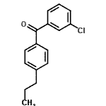 structure of CAS# 64358-13-0, (3-Chlorophenyl)(4-propylphenyl)methanone;3-Chloro-4'-n-propylbenzophenone;ZINC04253725