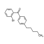 structure of CAS# 64358-18-5, (2-Bromophenyl)(4-pentylphenyl)methanone;2-Bromo-4'-n-pentylbenzophenone