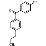 structure of CAS# 64358-23-2, (4-Bromophenyl)(4-propylphenyl)methanone;4-Bromo-4'-n-propylbenzophenone;ZINC04242119