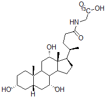 CAS#: 64431-95-4， N-[(3alpha,5beta,7alpha,12alpha)-3,7,12-Trihydroxy-24-Oxocholan-24-Yl]-Glycine-1-13C