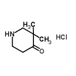 structure of CAS# 648921-37-3, 3,3-Dimethyl-4-piperidinone hydrochloride (1:1);3,3-Dimethyl-4-piperidinone hydrochloride (1:1);3,3-Diméthyl-4-pipéridinone, chlorhydrate (1:1);3,3-Dimethyl-4-piperidinonhydrochlorid (1:1)