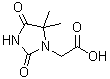 structure of CAS# 64942-63-8, (5,5-Dimethyl-2,4-dioxo-1-imidazolidinyl)acetic acid;(5,5-dimethyl-2,4-dioxo-1-imidazolidinyl)acetic acid;(5,5-Dimethyl-2,4-dioxoimidazolidin-1-yl)-acetic acid;(5,5-DIMETHYL-2,4-DIOXOIMIDAZOLIDIN-1-YL)ACETICACID