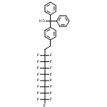 structure of CAS# 649561-66-0, [4-(3,3,4,4,5,5,6,6,7,7,8,8,9,9,10,10,10-Heptadecafluorodecyl)phenyl](diphenyl)methanol;1-[4- -1,1-diphenylmethanol;1-[4-(1H,<wbr>1H,2H,2H-<wbr>Perfluoro<wbr>decyl)phe<wbr>nyl)-1,1-<wbr>diphenylm<wbr>ethanol;1-[4-(3,3<wbr>,4,4,5,5,<wbr>6,6,7,7,8<wbr>,8,9,9,10<wbr>,10,10-He<wbr>ptadecafl<wbr>uordecyl)<wbr>-phenyl]-<wbr>1,1-diphe<wbr>nylmethan<wbr>ol