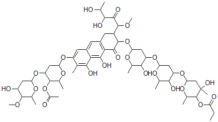 CAS#: 64967-61-9， 3'''-O-[3-C-Methyl-4-O-(1-Oxopropyl)-2,6-Dideoxy-alpha-L-Arabino-Hexopyranosyl]-7-Methylolivomycin D