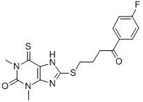 CAS#: 6505-98-2， 8-[[3-(4-Fluorobenzoyl)Propyl]Thio]-1,7-Dihydro-1,3-Dimethyl-6-Thioxo-2H-Purin-2-One