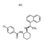 结构式 CAS# 652973-93-8, 4-氯-N-[(1S,2S)-2-{[(1R)-1-(1-萘基)乙基]氨基}环己基]苯甲酰胺盐酸盐(1:1)