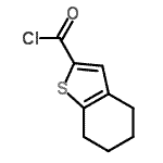 structure of CAS# 65361-26-4, 4,5,6,7-Tetrahydro-1-benzothiophene-2-carbonyl chloride;4,5,6,7-tetrahydro-1-benzothiophene-2-carbonyl chloride;4,5,6,7-tetrahydrobenzo[b]thiophene-2-carbonyl chloride;4,5,6,7-Tetrahydro-benzo[b]thiophene-2-carbonyl chloride