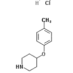structure of CAS# 65367-97-7, 4-(4-Methylphenoxy)piperidine hydrochloride (1:1);[63843-49-2];4-(4-METHYLPHENOXY)PIPERIDINE HCL;4-(4-Methylphenoxy)piperidine hydrochloride