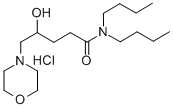 CAS 登录号:65446-86-8, N,N-二丁基-gamma-羟基-4-吗啉戊酰胺单盐酸盐